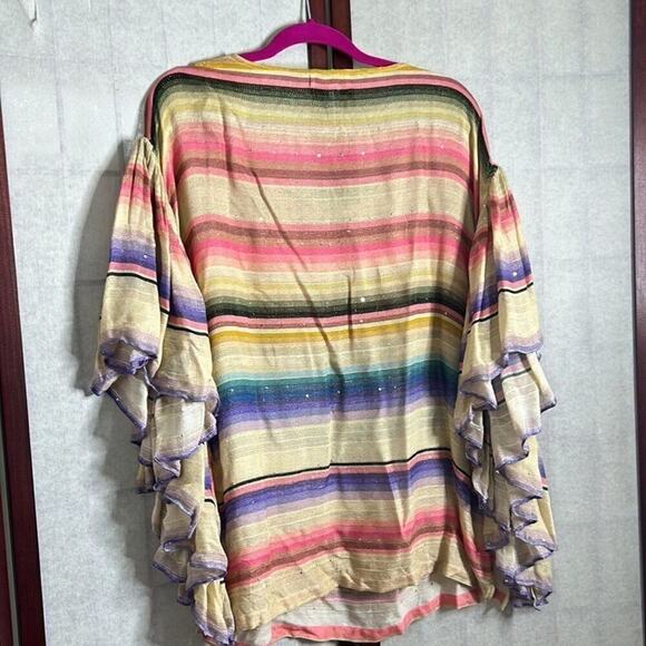 DES DEMOISELLES CABO STRIPED GAUZE TOP SIZE 2 - Picture 5 of 8